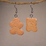 Gingerbread cream sandwich cookie earrings