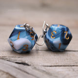 Blueberry Liquorice swirl RPG dice earrings