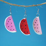 Large Watermelon sparkle Slices earrings