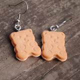 Gingerbread cream sandwich cookie earrings