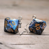 Blueberry Liquorice swirl RPG dice earrings