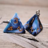 Blueberry Liquorice swirl RPG dice earrings