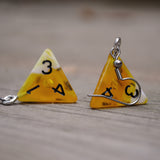 Banana Cream Swirl swirl RPG dice earrings