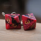 Cinnamon Liquorice swirl RPG dice earrings