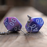 Bubblegum Swirl swirl RPG dice earrings