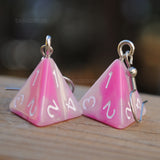 Strawberry Milkshake Swirl swirl RPG dice earrings