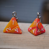 Peach Melba Swirl swirl RPG dice earrings