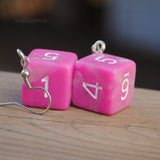 Strawberry Milkshake Swirl swirl RPG dice earrings