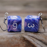 Bubblegum Swirl swirl RPG dice earrings