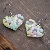 Clear bubble hearts earrings