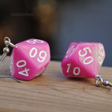 Strawberry Milkshake Swirl swirl RPG dice earrings