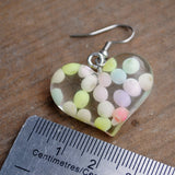 Clear bubble hearts earrings