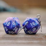 Bubblegum Swirl swirl RPG dice earrings