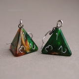 Rustic Forest Sparkle swirl RPG dice earrings