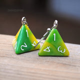 Lemon & Lime Swirl swirl RPG dice earrings