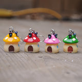 Fairytale Mushroom houses earrings