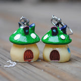 Fairytale Mushroom houses earrings