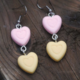 Double Pastel heart cascades earrings