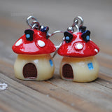 Fairytale Mushroom houses earrings