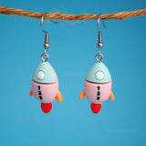 Cute Spaceship rocket earrings