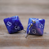 Bubblegum Swirl swirl RPG dice earrings