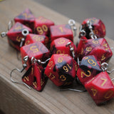 Cinnamon Liquorice swirl RPG dice earrings