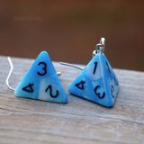 Arctic Glacier swirl RPG dice earrings