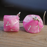 Strawberry Milkshake Swirl swirl RPG dice earrings