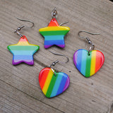 2 pairs of Rainbow Stars and Hearts