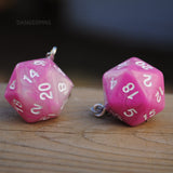 Strawberry Milkshake Swirl swirl RPG dice earrings