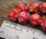 Peach Melba Swirl swirl RPG dice earrings