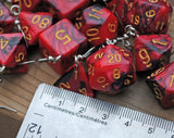 Cinnamon Liquorice swirl RPG dice earrings