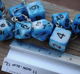 Arctic Glacier swirl RPG dice earrings