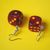 Pearl swirl dice earrings  - 16mm