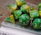 Lemon & Lime Swirl swirl RPG dice earrings