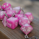 Strawberry Milkshake Swirl swirl RPG dice earrings