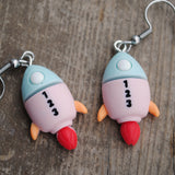 Cute Spaceship rocket earrings