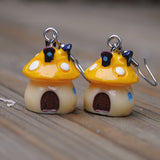 Fairytale Mushroom houses earrings