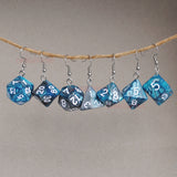 Steel Sky Swirl swirl RPG dice earrings