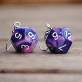 80's Dreams Swirl RPG dice earrings