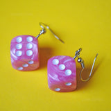 Pearl swirl dice earrings  - 16mm