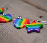 2 pairs of Rainbow Stars and Hearts