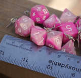 Strawberry Milkshake Swirl swirl RPG dice earrings