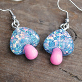 Cosmic sparkle mushroom earrings