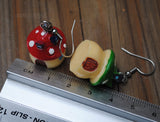 Fairytale Mushroom houses earrings