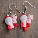 Spacefaring animals earrings