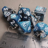 Steel Sky Swirl swirl RPG dice earrings