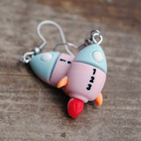 Cute Spaceship rocket earrings