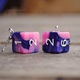 80's Dreams Swirl RPG dice earrings