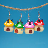 Fairytale Mushroom houses earrings